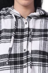 Check Baggy Hoodie Shirt